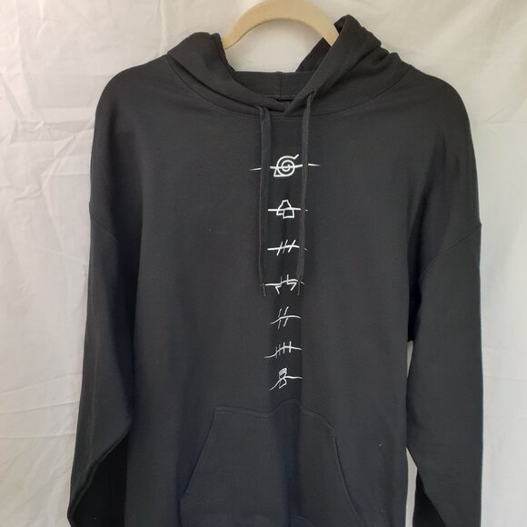 New Large Naruto Shippuden Anti Village Symbols Black Pullover Hoodie - Picture 7 of 7